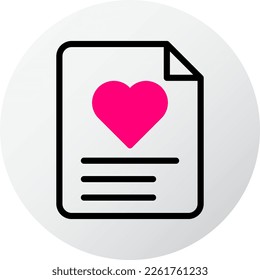 icono de papel relleno estilo rojo ilustración valentina elemento vector y símbolo perfecto. Signo de icono de la colección moderna para la web.