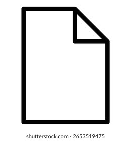 Paper icon flat line style illustration representing documents, notes, or written communication, suitable for office work, educational materials, and administrative projects