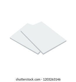 paper icon in flat style isolated vector illustration on white transparent background