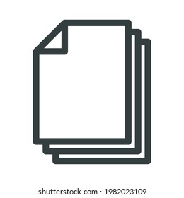 Paper Icon Flat Vector Illustration