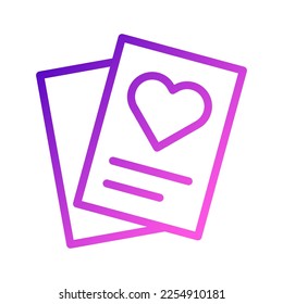 paper icon gradient purple pink style valentine illustration vector element and symbol perfect. Icon sign from modern collection for web.