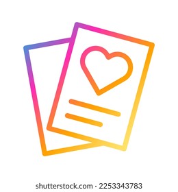ilustración vectorial valentina de estilo de gradiente de icono de papel perfecta. Signo de icono de la colección moderna para la web. El diseño es perfecto.
