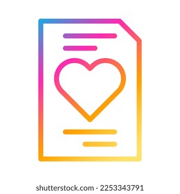paper icon gradient style valentine vector illustration perfect. Icon sign from modern collection for web. Nice design perfect.