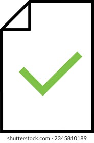 Paper Icon with Green Check Mark. EPS10 