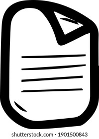 Icono de papel dibujado en papel blanco