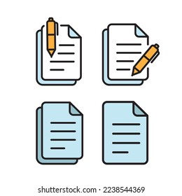 Paper icon isolated flat design vector illustration on white background.