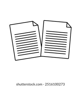 paper icon isolated on white background. Simple and editable paper icons. Modern icon vector illustration. Paper documents icons. Linear File icons. Vector illustration. Eps file 62.