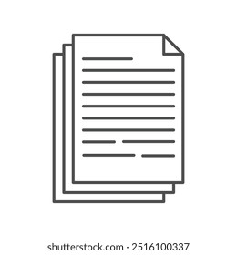 paper icon isolated on white background. Simple and editable paper icons. Modern icon vector illustration. Paper documents icons. Linear File icons. Vector illustration. Eps file 51.