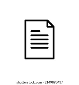 Paper Icon. Line Art Style Design Isolated On White Background