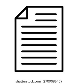 Paper Icon Line Design Vector Illustration