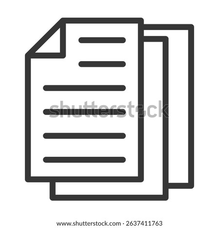 Paper Icon Lineal Style Vector Illustration