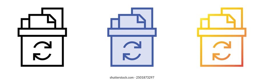 paper icon. Linear, Blue Fill and Gradient Style Design Isolated On White Background