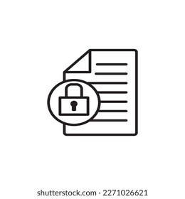 icono de papel con círculo de bloqueo negro y blanco