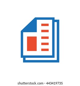 paper icon and Logo vector blue, orange