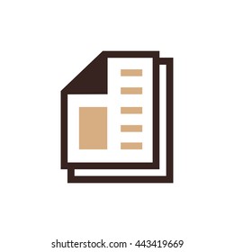 paper icon and Logo vector brown color