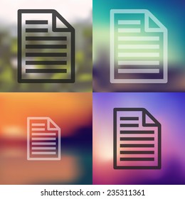 paper icon on blurred background