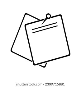 paper icon on pin vector template illustration logo design