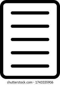 Paper icon outline isolated vector illustration