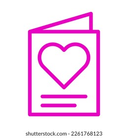 paper icon outline pink style valentine illustration vector element and symbol perfect. Icon sign from modern collection for web.