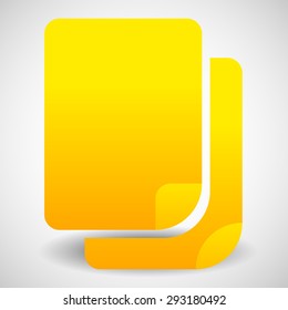 Paper icon, pair of paper graphics for related concepts. Contract, stationary, documents, files. Editable vector.