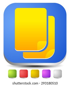 Paper icon, pair of paper graphics for related concepts. Contract, stationary, documents, files. Editable vector.