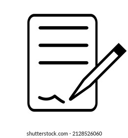 paper icon with pencil. vector line icon. vector