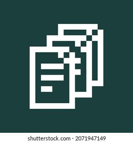 Paper icon pixel art. Draw a picture on the blackboard. Vector illustration.