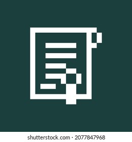 Paper icon pixel art. Draw a picture on the blackboard. Vector illustration.