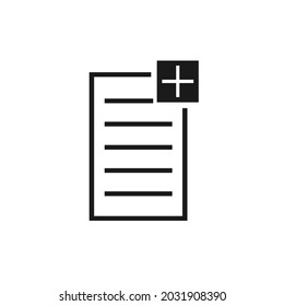 paper icon with a plus sign in the top corner