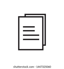 Paper Icon. Replication file outline symbol. Duplicate app sign - vector.