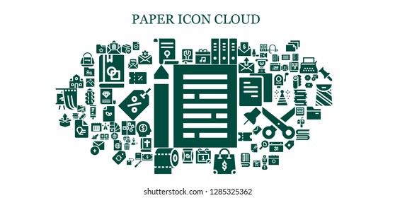  paper icon set. 93 filled paper icons. Simple modern icons about  - Sheet, Manual, Gift, Agreement, Present, Folders, Calendar, Shopping bag, Coffee bag, Toilet paper, Package