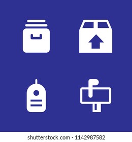 paper icon set. archive, mailbox and label vector icon for graphic design and web