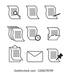 Paper Icon Set Black and White suitable for documents and presentations companies, businesses and more