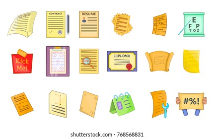 Paper icon set. Cartoon set of paper vector icons for your web design isolated on white background