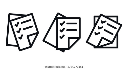 Paper icon set. Document vecor illustration.