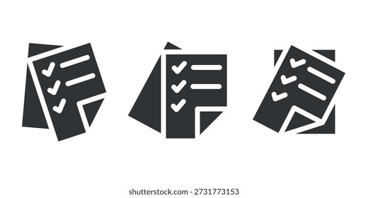 Paper icon set. Document vecor illustration.