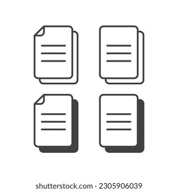 Icono de papel conjunto ilustración vectorial aislada en fondo blanco.