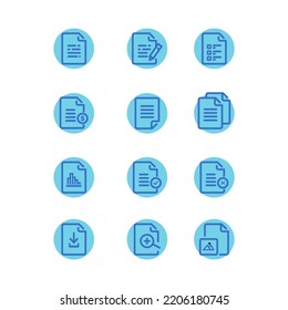 Paper icon set with various functions and colors, very good for office or educational needs. Can be used for social media or websites.