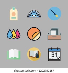 paper icon set. vector set about printing, id, pen and filing cabinet icons set.
