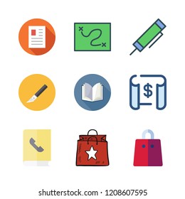 paper icon set. vector set about open book, map, file and blueprint icons set.