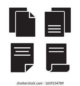 Paper icon set. Vector graphic illustration. Suitable for website design, logo, app, template, and ui. EPS 10.