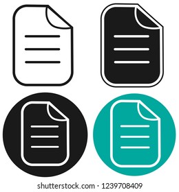 Paper icon set vector.illustration logo template. document icon.