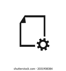 paper icon with settings icon at the bottom