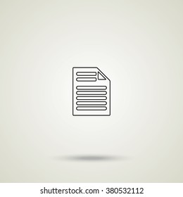 Paper icon. Sheet illustration.