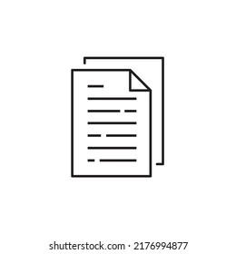icono de papel, icono de archivo simple sobre fondo blanco con líneas mínimas