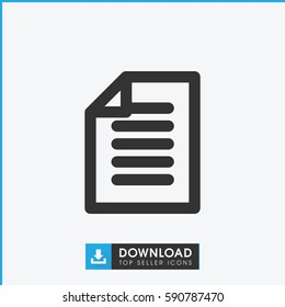 paper icon. Simple filled paper icon. On white background.
