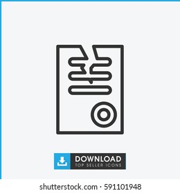 paper icon. Simple outline paper vector icon. On white background.