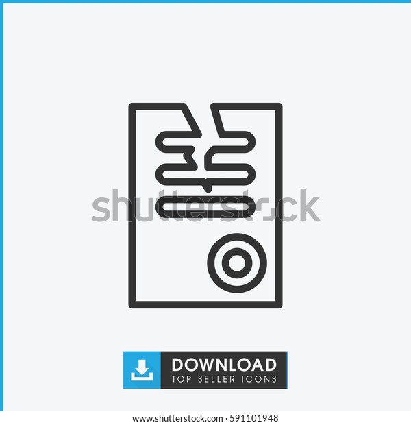 paper icon. Simple outline paper vector icon.\
On white background.
