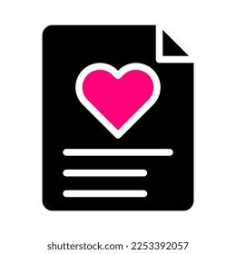 paper icon solid black pink style valentine vector illustration perfect. Icon sign from modern collection for web. Nice design perfect.