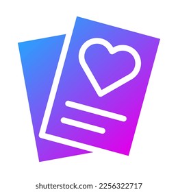 paper icon solid gradient style valentine illustration vector element and symbol perfect. Icon sign from modern collection for web.